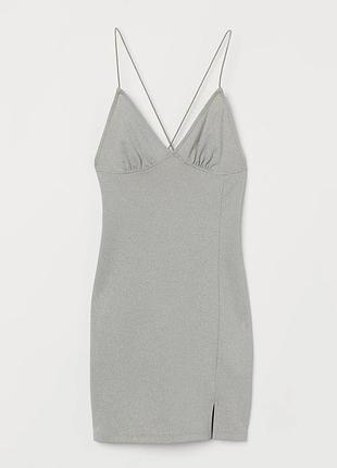 Сияющая мини-платье h&amp;m с открытой спиной