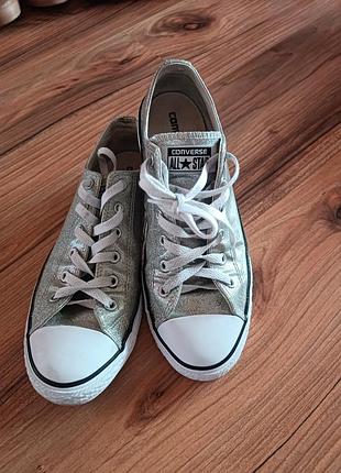 Кеди жіночі converse сріблясті