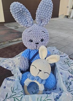 Милые вязаные зайчики ручной работы 🐰