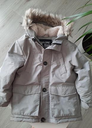 Парка для хлопчика explore matalan сіра зимова на 6-7 років (122 см)