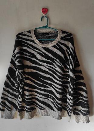 Светр oversize зебра f&f (розмір xl / 46 / 18)
