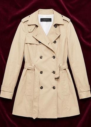 Тренч жіночий zara бежевий з поясом (пальто)