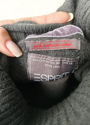 Esprit черный шерстяной свитер -гольф 6