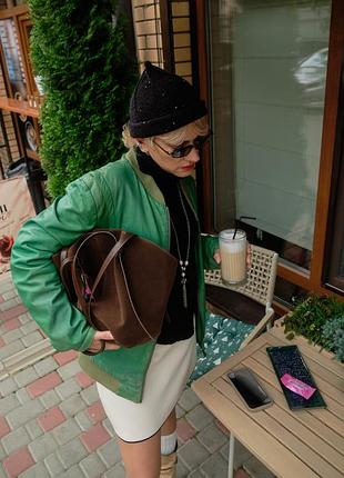 Куртка бомбер vintage leather jacket