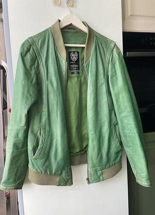 Куртка бомбер vintage leather jacket 3