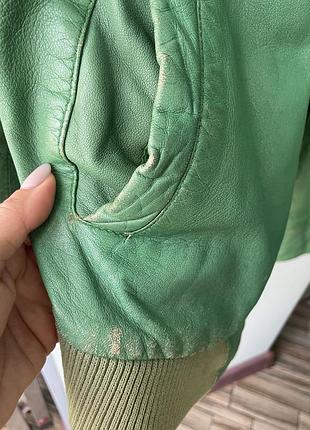 Куртка бомбер vintage leather jacket 5