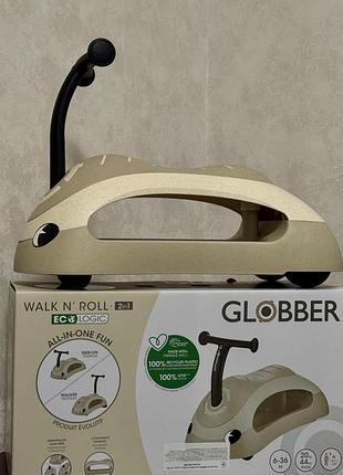 Дитячий толокар-ходунки globber walk n' roll 2in1 ecologic у бежевому кольорі (coconut).