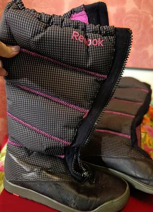 Зимние сапоги reebok thinsulate, черные с розовым, размер 39