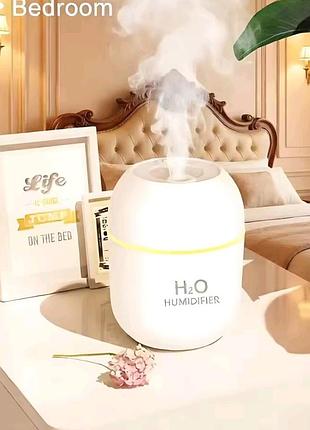 Портативный мини увлажнитель воздуха h2o humidifier h2 220 мл с led подсветкой usb (белый)