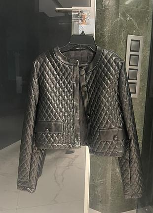 Куртка жіноча zara стьобана чорна xs-s