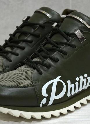 Philipp plein, made in italy оригінал шкіряні кросівки