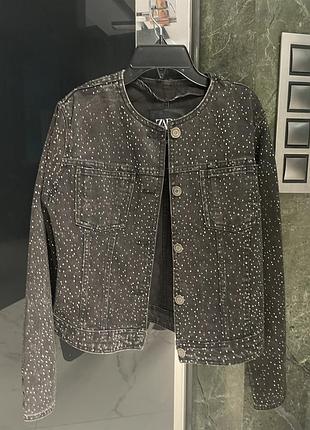 Жіночий піджак і жакет zara джинсовий сірий розмір m