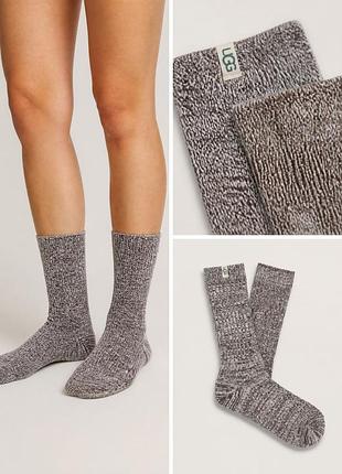 Ugg rib knit slouchy crew sock / угги женские теплые носки с рифленой вязкой | оригина...
