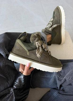 Угги женские ugg lowmel sneakers | moss green premium