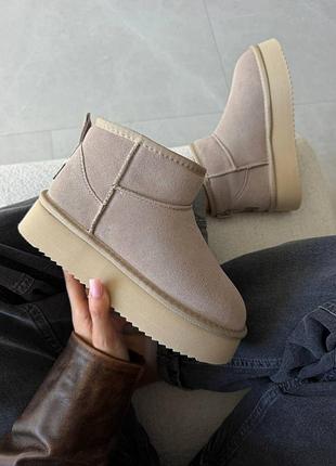 Угги женские ugg ultra mini platform latte suede