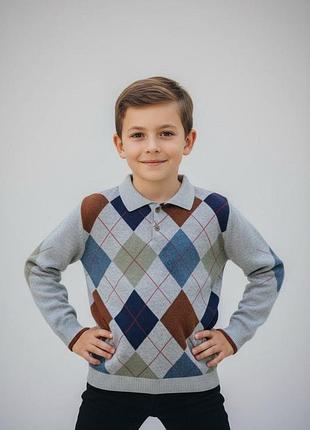 Серый джемпер свитер next для мальчика 5-6 лет