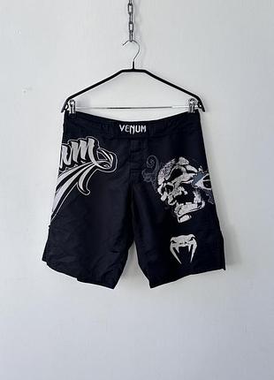 Шорти спортивні мма venum fight shorts mens sz s skull graphic black mma boxing grappling brazilian