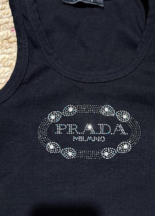 Вишукана стильна майка із стразами . prada оригінал! 2