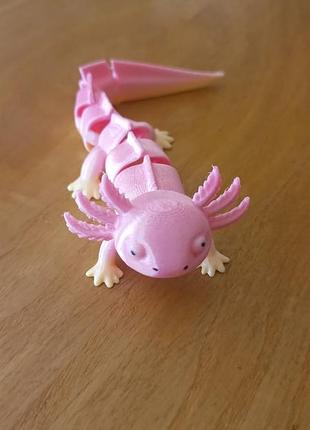 Игрушка подвижный аксолотль 18 см flexi axolotl 3d