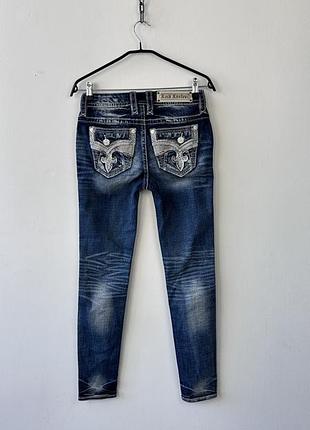 Джинси жіночі rock revival yui skinny jeans womens size 25 embroidered rhinestone flap pocket
