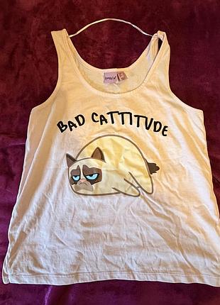 Майка atmosphere grumpy cat з принтом котика, р. 38 / m 2