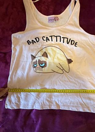 Майка atmosphere grumpy cat з принтом котика, р. 38 / m 5