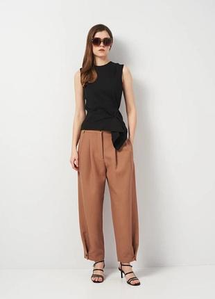 Коричневые брюки багги zara, размер xl