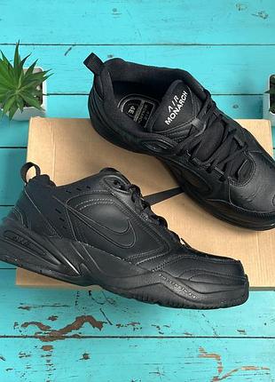 Чоловічі кросівки nike air monarch iv 4е, 43 розмір, 27,5 см, шкіряні кросівки nike monarch, осінні кросівки nike, чорні кросівки