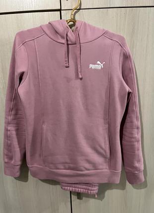 Жіночий спортивний костюм puma з худі та штанами, рожевий