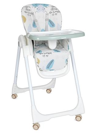 Стульчик для кормления с наклоном спинки эко-кожа bambi m 5673-12 light blue