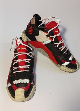 Кросівки чоловічі dolce & gabbana super king / chunky sneakers чорні з червоним
