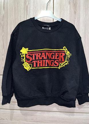 Кофта stranger things 122-128 тепла чорна світшот