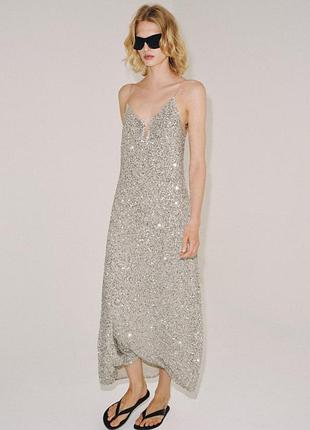 Сукня жіноча срібна zara new