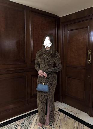 Шикарна вечірня сукня максі з люрексовою ниткою