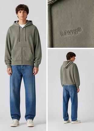 Худи зип levi’s authentic full zip garment dye hoodie / левіс чоловіче худі size l