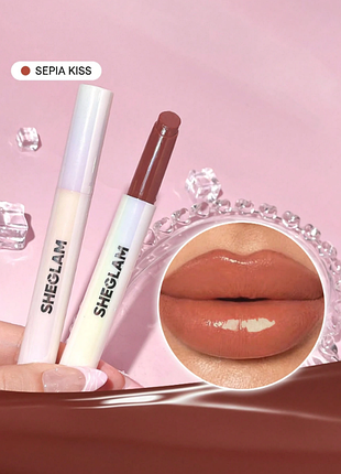 Блиск-плампер sheglam pout-perfect shine lip plumper sepia kiss - 6315