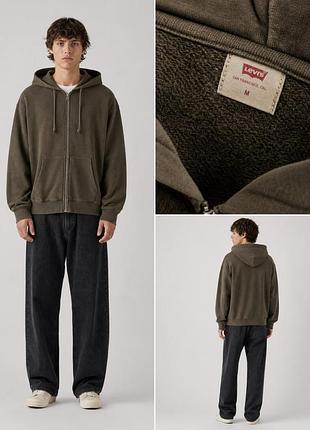 Levi's hayes boxy grunge full-zip sweatshirt / levi's соп худи мужской оригинал m,l