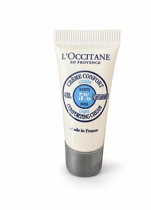 L’occitane shea light comforting cream 5 мл — крем для обличчя з каріте, унісекс
