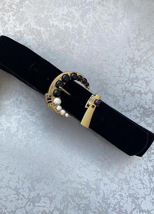 Велюровый широкий пояс zara 80 85 90 бархатистый с камушками, жемчужинами, ремень, под платье жакет пальто пиджак