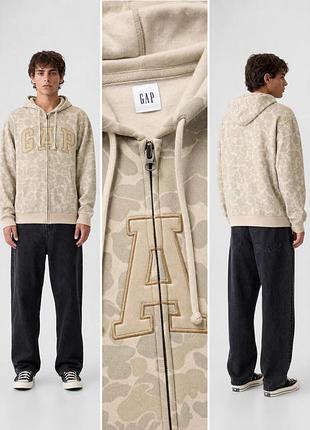 Gap adult relaxed logo print zip hoodie / gap чоловіче зіп-худі оригінал m, l, xl