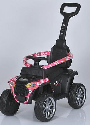 Каталка-толокар джип 2в1 m 5731el-8 з батьківською ручкою, світло фар, usb eva колеса, сидіння шкіра