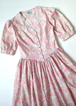 Винтажное платье/вентаж/нежное платье миди/laura ashley