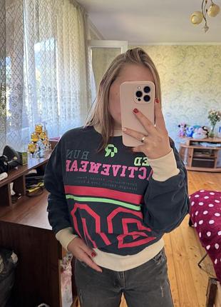 Жіночий світшот red run activewear синій з рожевими та салатовими елементами