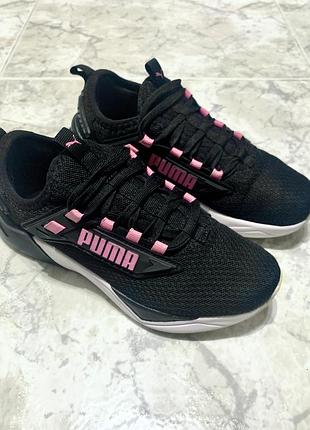 Кросівки дитячі puma чорні з рожевими елементами