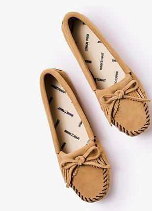 Minnetonka kilty suede softsole moccasin замшевые мокасины /0000h/