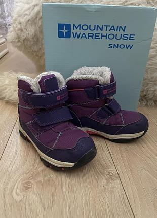Чоботи для дітей mountain warehouse snow фіолетові, розмір 25.5, устілка 16 см