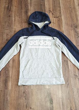 Мужская уникальная кофта худи adidas с крупным лого оригинал