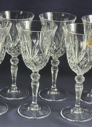 Кришталеві келихи для вина capri crystal італія 6 штук вінтаж