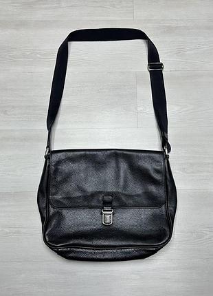 Bally luxury брендова шкіряна чорна чоловіча сумка через плече месенджер оригінал а4