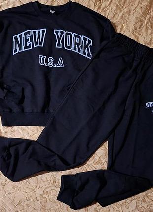 Спортивний костюм для хлопчика чорний new york, розмір